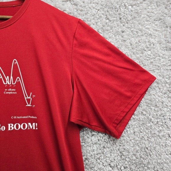 Patagonia Shirt Mens XXL Orange Capilene Baselayer Graphic Hydrocarbons Go BOOM - Picture 3 of 12